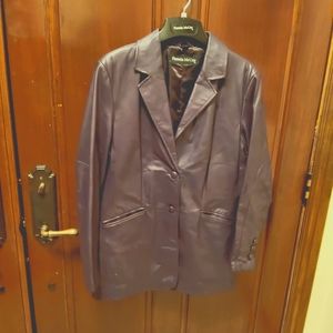 Calf leather 2 button jacket